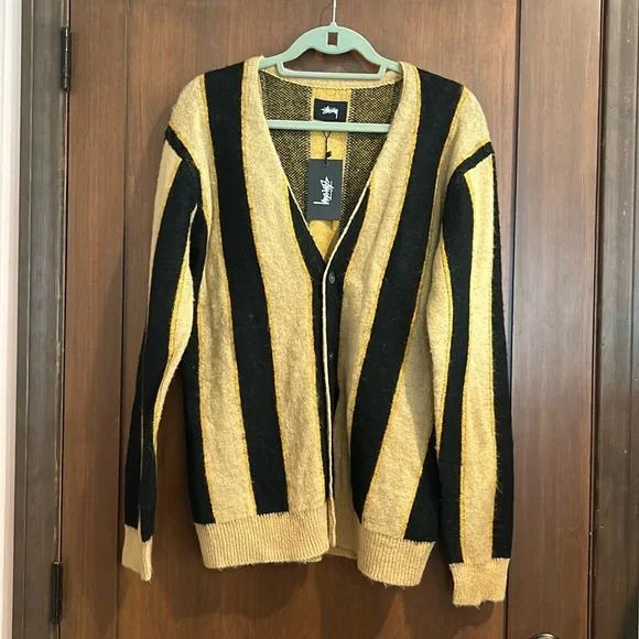 NWT Stussy Vertical Stripe Cardigan size Medium Cardigan